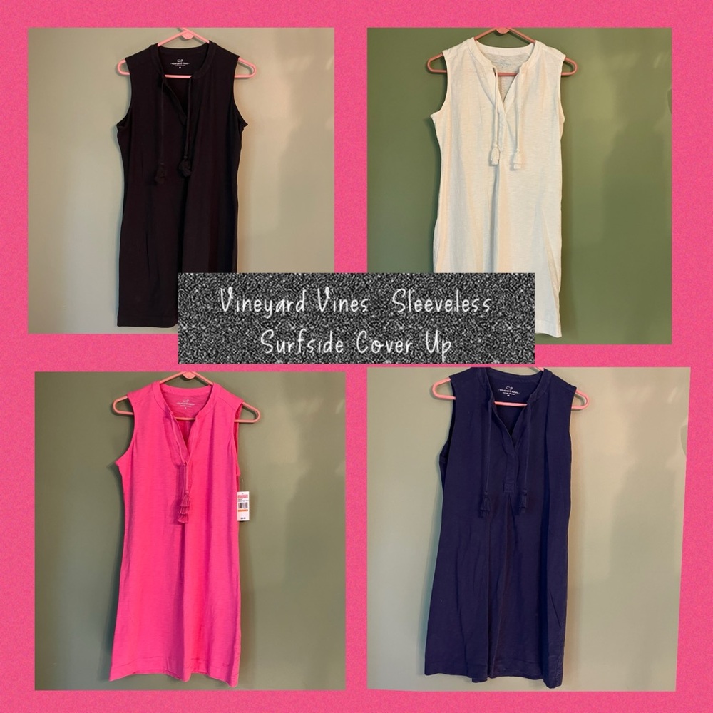 Vineyard Vines- Surfside V Neck Coverup in Black (M), Navy (M), White (S).Pink S